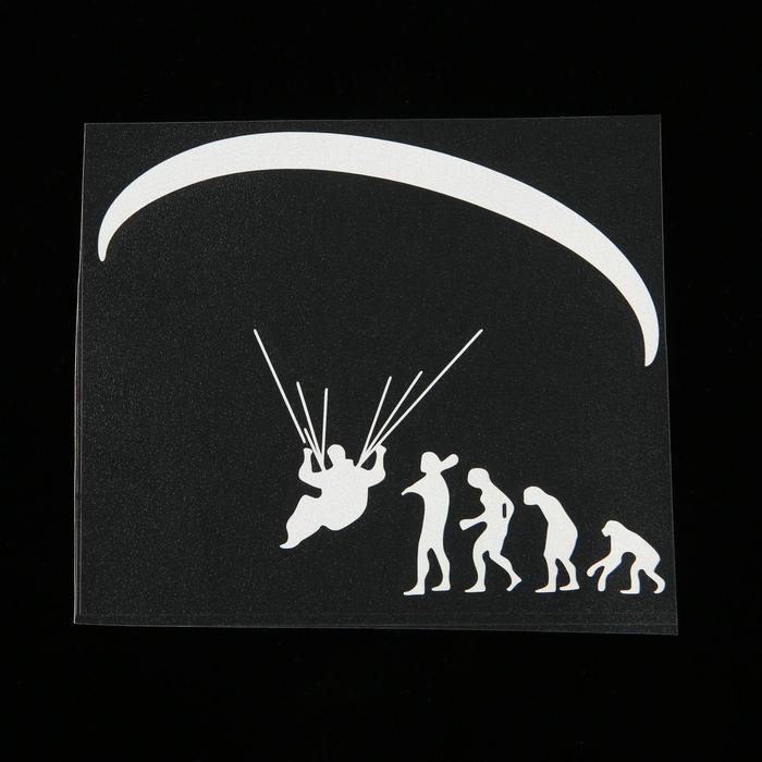 Наклейка на авто, светоотражающая 10×13 см, "Эволюция", белый - Фото 1