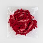 Тесьма декоративная с помпонами, 15 мм, 8 ± 0,5 м, цвет красный - Фото 3
