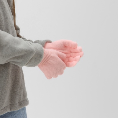 Перчатки детские MINAKU «Однотонные», светло-розовые, размер 16 (10-12 лет)
