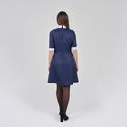 Платье школьное синее, стойка, юбка клёш, манжеты, воротник, р. 44, рост 170 см - Фото 2