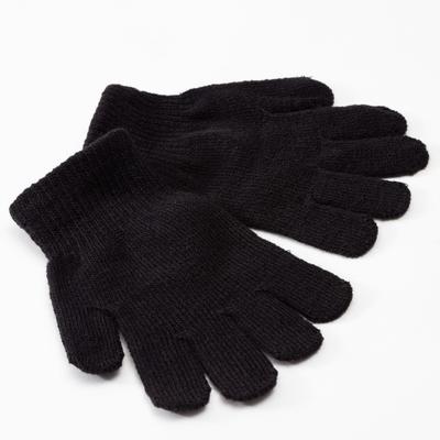 Перчатки детские MINAKU «Однотонные», чёрные, размер 16 (10-12 лет)