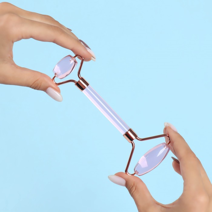 Массажёр для лица и зоны декольте, 14 × 5,5 см, двусторонний, хрусталь - Фото 1