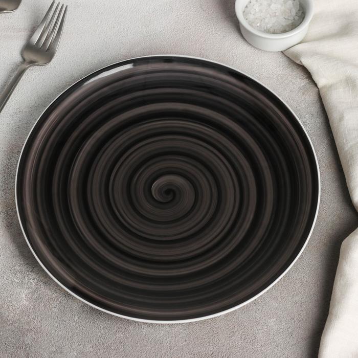 Тарелка Infinity, d=24 см, цвет чёрный - Фото 1