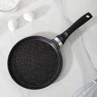 Сковорода блинная Granit ultra, d=22 см, пластиковая ручка, антипригарное покрытие, цвет чёрный - Фото 2