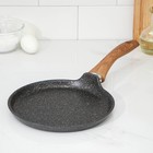 Сковорода блинная Granit ultra, d=22 см, пластиковая ручка, антипригарное покрытие, цвет чёрный - фото 4318450