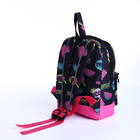 Рюкзак детский на молнии, наружный карман, светоотражающая полоса, цвет чёрный/розовый - фото 6374204