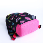 Рюкзак детский на молнии, наружный карман, светоотражающая полоса, цвет чёрный/розовый - фото 6374205