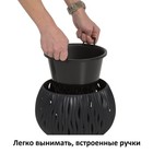 Кашпо SANDY BOWL, 2 предмета: внутренняя и наружная ёмкости, 3.9 л, цвет антрацит - Фото 3