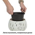 Кашпо SANDY BOWL, 2 предмета: внутренняя и наружная ёмкости, 3.9 л, цвет белый - Фото 3