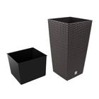 Кашпо RATO SQUARE, 2 предмета: внутренняя и наружная ёмкости, 37 и 91.5 л, цвет венге - Фото 2