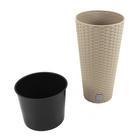 Кашпо RATO TUBUS, 2 предмета: внутренняя и наружная ёмкости, 35 и 64 л, цвет мокка - Фото 2