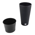 Кашпо RATO TUBUS, 2 предмета: внутренняя и наружная ёмкости, 35 и 64 л, цвет антрацит - Фото 2