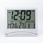 Часы электронные настольные: календарь, будильник, термометр, CR2025, 8.8 х 7.8 см, серебро - фото 2927517