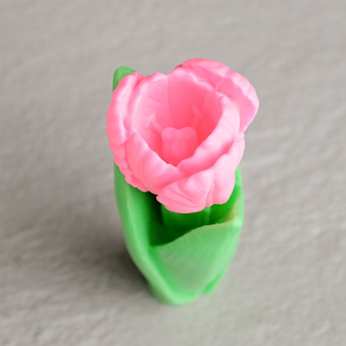Фигурное мыло "Тюльпан на ножке" розовый, 90гр - фото 1901335194