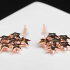 Серьги со стразами «Звёздочки» космос, цвет розовый в золоте - фото 25631247