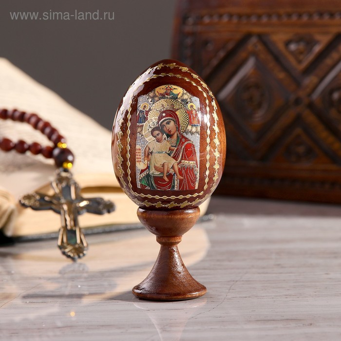 Сувенир Яйцо на подставке икона "Божья Матерь Достойно есть" - Фото 1