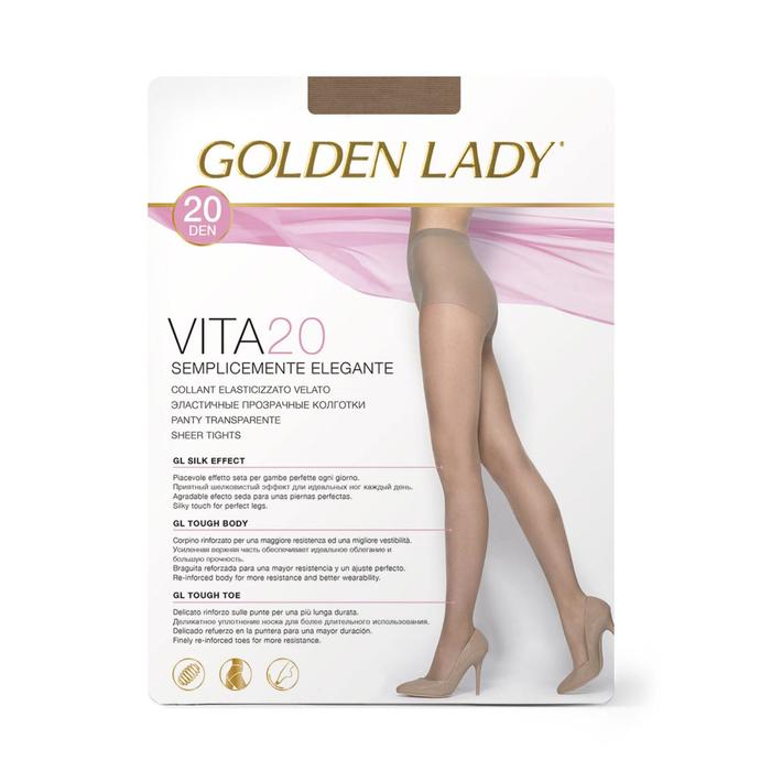 Колготки женские Golden Lady Vita, 20 den, размер 2, цвет playa - Фото 1