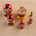 Матрёшка «Клавдия», красный платок 5 кукольная, 9-11 см, ручная работа - фото 25402947