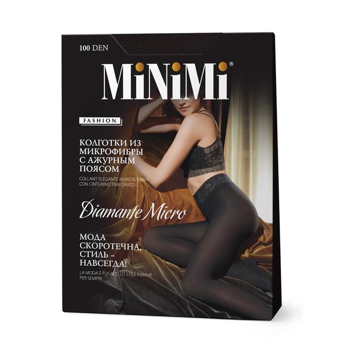 Колготки женские MiNiMi Diamante Micro, 100 den, размер 2, цвет carbone - Фото 1
