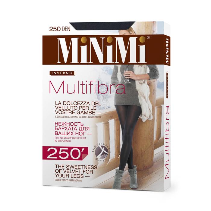 Колготки женские MiNiMi Multifibra, 250 den, размер 2, цвет fumo - Фото 1