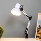 Лампа настольная Е27, h=55 см, шарнирная, на зажиме (220 В) белая RISALUX - Фото 2