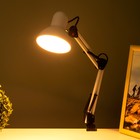 Лампа настольная Е27, h=55 см, шарнирная, на зажиме (220 В) белая RISALUX - Фото 3