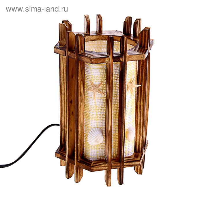 Светильник деревянный "Башня" 20 см, 15Вт, 220V - Фото 1