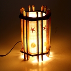 Светильник деревянный "Башня" 20 см, 15Вт, 220V - Фото 2