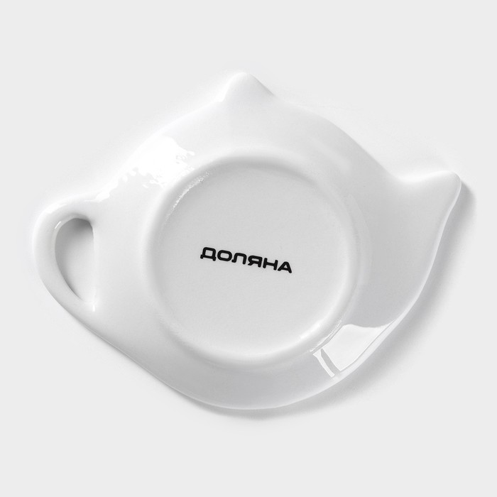Подставка под чайный пакетик Доляна «Свиристель», 12×8,4 см, цвет белый - фото 1883631908