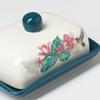 Маслёнка Доляна «Тропики», 17×12.5×8 см, цвет белый - Фото 4