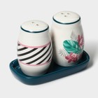 Набор для специй Доляна «Тропики», солонка, перечница, 130 мл, на подставке, доломит, разноцветный - Фото 3