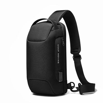 Рюкзак с USB,  молодежный, на одной лямке Bange BG22085 черный, 9.7"