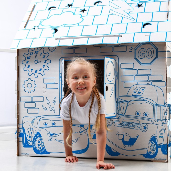 Дом-раскраска «Тачки», набор для творчества, дом из картона, Дисней - фото 1905735070