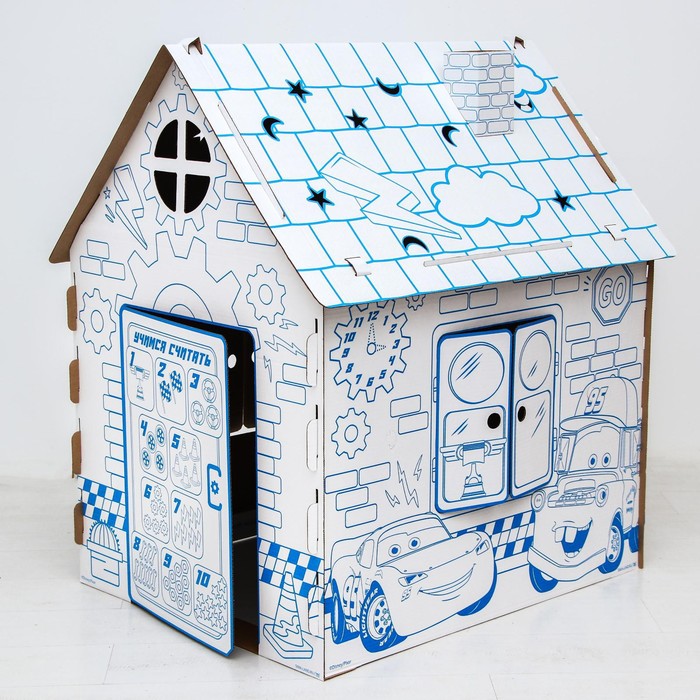 Дом-раскраска «Тачки», набор для творчества, дом из картона, Дисней - фото 1882146705