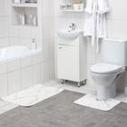 Набор ковриков для ванной и туалета Доляна «Мраморный», 2 шт: 40×50, 50×80 см, цвет бело-золотой - фото 9157230