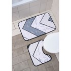 Набор ковриков для ванной и туалета Доляна «Галька геометрическая», 2 шт, 40×50 см, 50×80 см, цвет МИКС - Фото 4