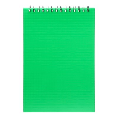 Блокнот А5, 60 листов на гребне Calligrata, пластиковая обложка, зеленый
