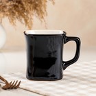 Кружка "Квадрат", бело-коричневая, цветы, керамика, 0.4 л 5598636