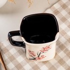 Кружка "Квадрат", бело-коричневая, цветы, керамика, 0.4 л 5598636