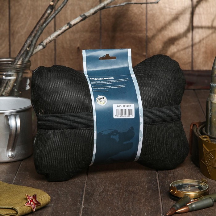 Подушка автомобильная подарочная, косточка, на подголовник, "Настоящему мужчине", экокожа, чёрный, 16 х 24 см - фото 1905735249