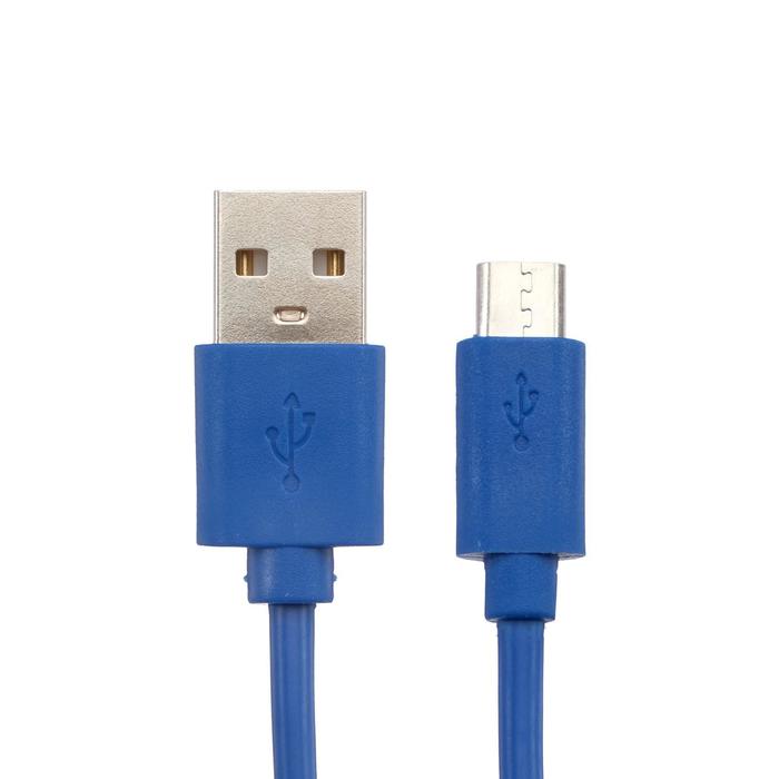 Кабель Red Line, Micro USB - USB, 1 А, 1 м, синий - Фото 1