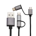 Кабель Red Line, Micro USB+Type-C - USB, 2 А, 1 м, черный - Фото 1