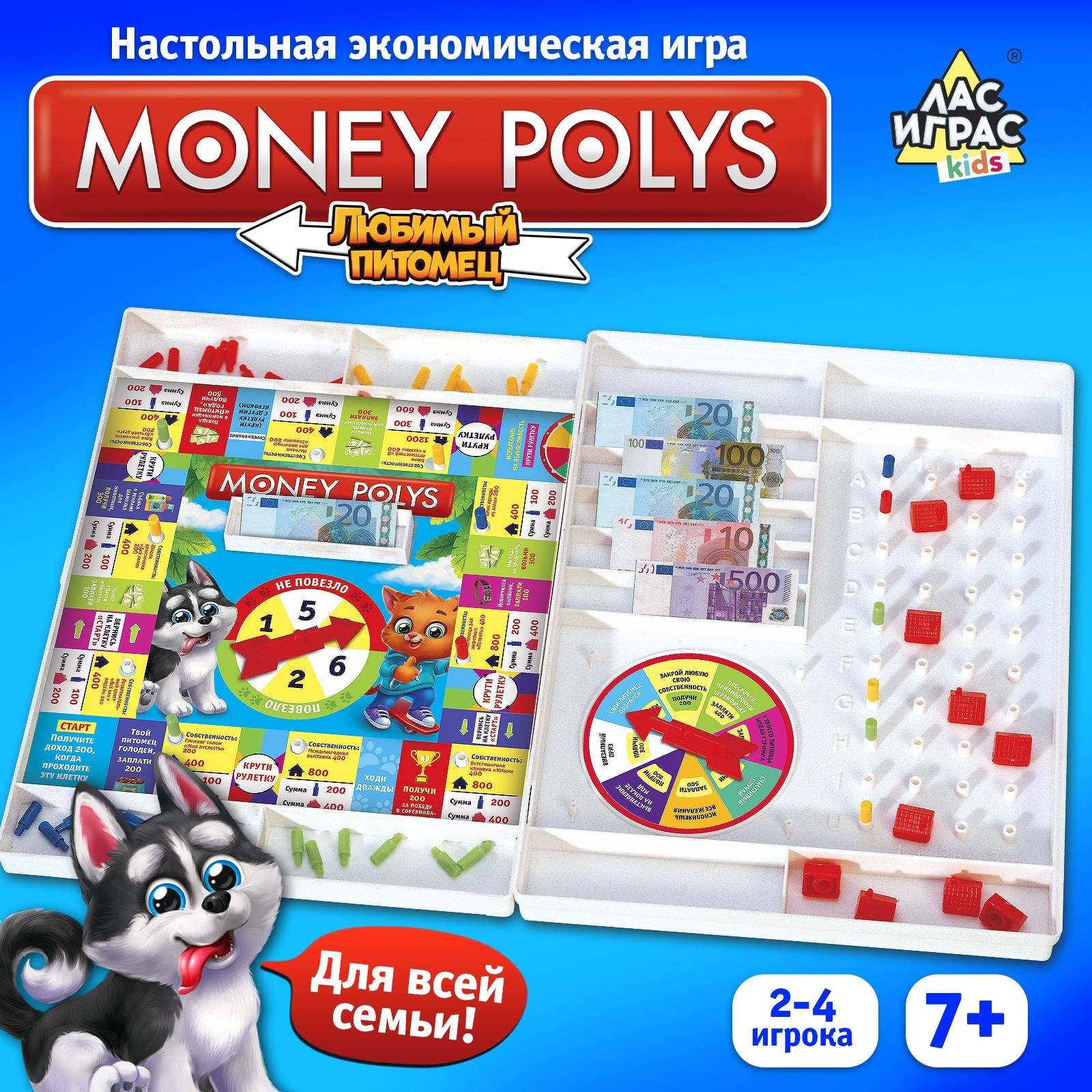 Настольная игра Money polys «Любимые питомцы», 2-4 игрока, 7+