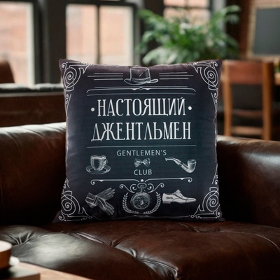 Подушка декоративная «Этель. Настоящий джентельмен», 40×40 см, велюр