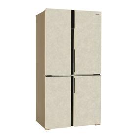 Холодильник HIBERG RFQ-500DX NFYm, Side-by-side, класс А+, 545 л, инвертор, бежевый мрамор