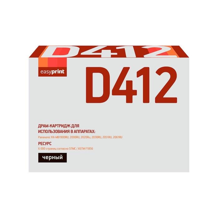 Драм-картридж EasyPrint DP-412 (KX-FAD412/FAD412/KX FAD412 DRUM) для Panasonic, черный - Фото 1
