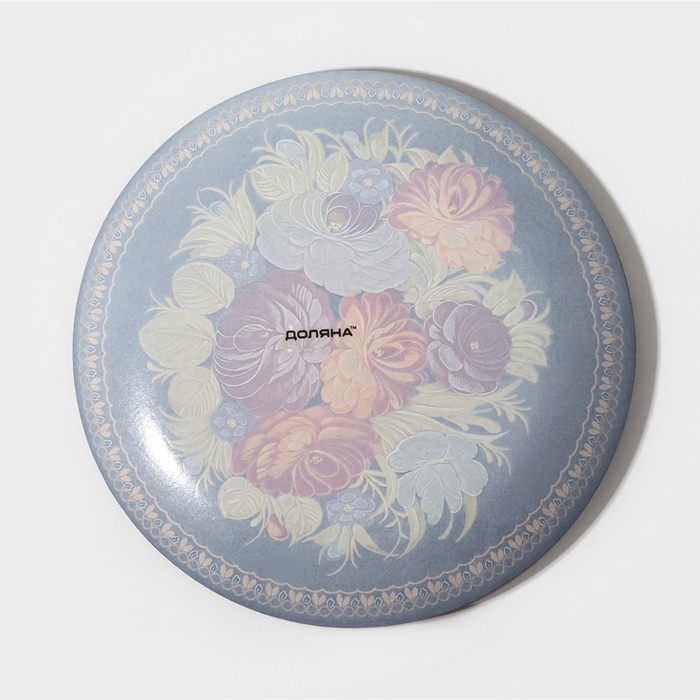 Тарелка стеклянная пирожковая Доляна «Народные мотивы», d=18 см, цвет чёрный - фото 1910116650
