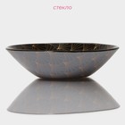 Салатник Доляна «Золотое перо», 600 мл, 18.5×5 см, стекло, чёрный - Фото 2