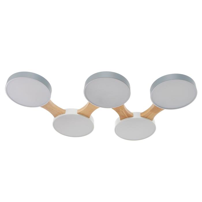 Люстра 625360/5 LED 65 Вт 3 режима 3000-6000К светлое дерево 80×47×5 см BayerLux - Фото 1