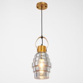 Светильник подвесной BayerLux 88502/1, E27, 40 Вт, золотистый, 14×14×34-134 см